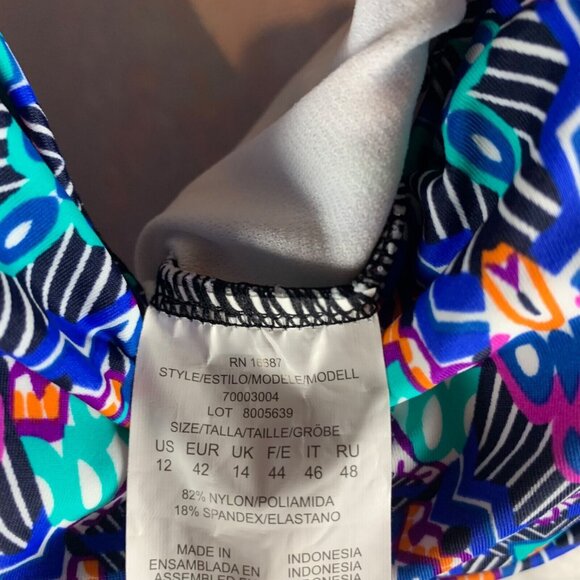 Swim Solutions Womens Tummy Control Shirred‎ One Piece Swimsuit Size 12 NWT 9402 - Picture 6 of 10